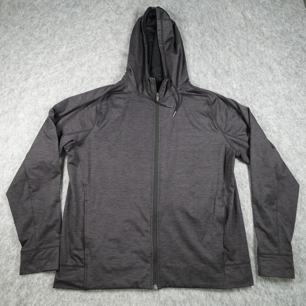 Zella Hoodie Women Large Gray Full Zip‎ Fleece Lined Active Performance Jacket